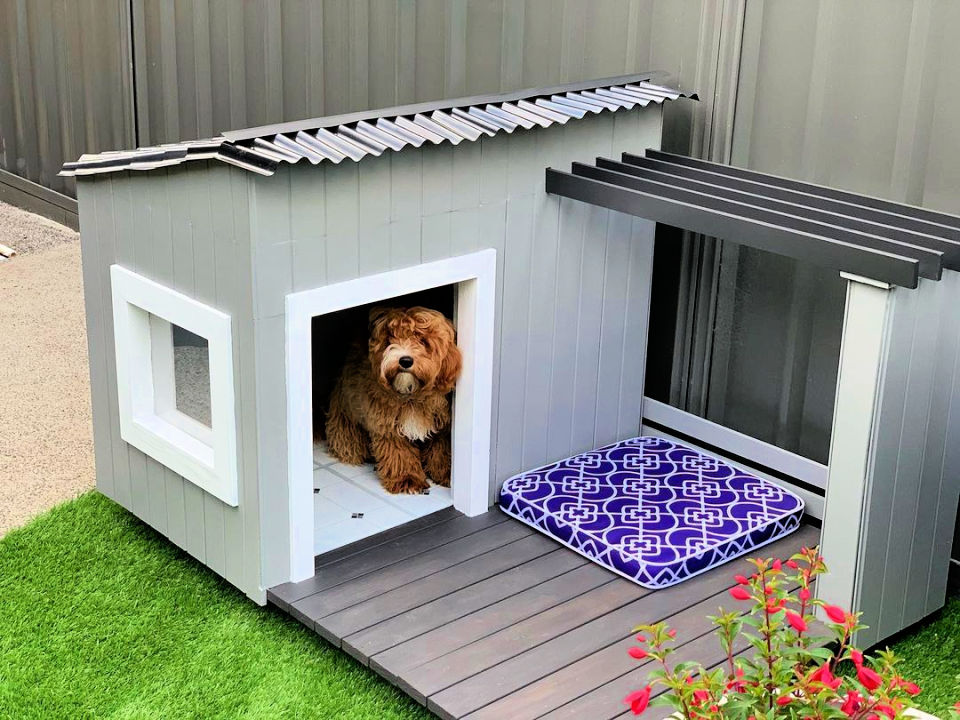 how to build a dog house with a porch