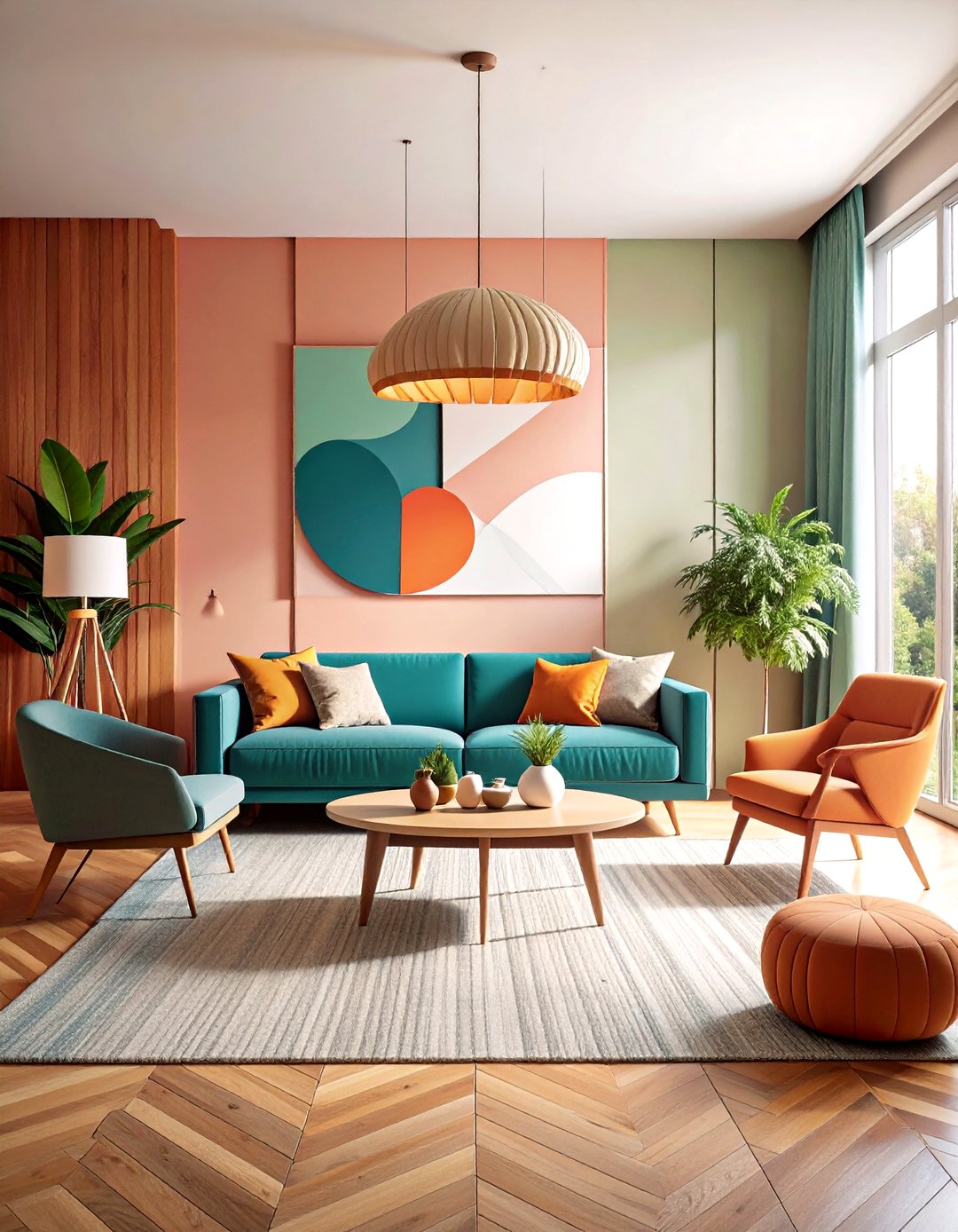 24 Geometric Accent Wall Ideas to Modernize Interiors - Too Much Time