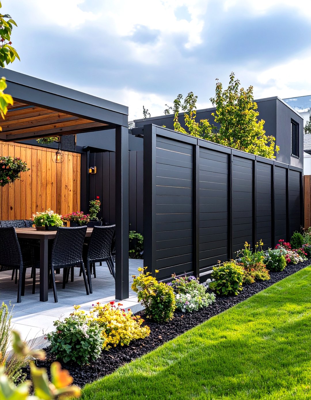 24 Black Fence Ideas for Modern Privacy and Style Now - Too Much Time