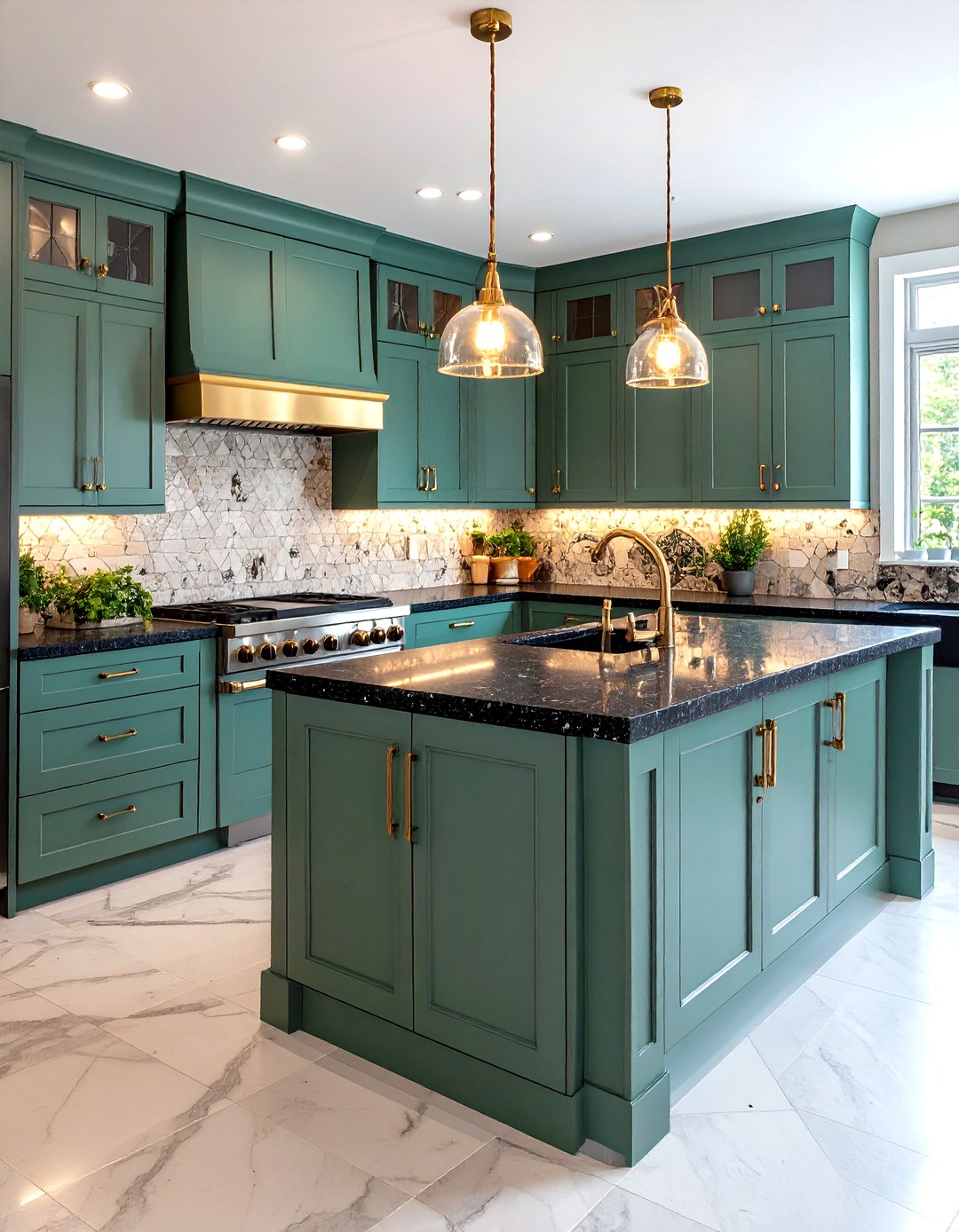 24 Sage Green and Black Kitchen Ideas for Bold Spaces - Too Much Time