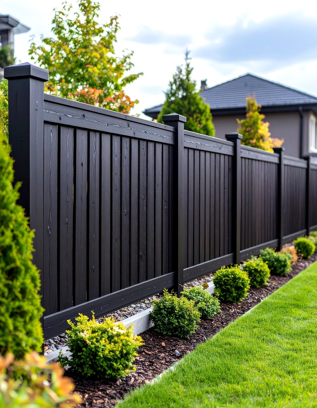 24 Black Fence Ideas for Modern Privacy and Style Now - Too Much Time