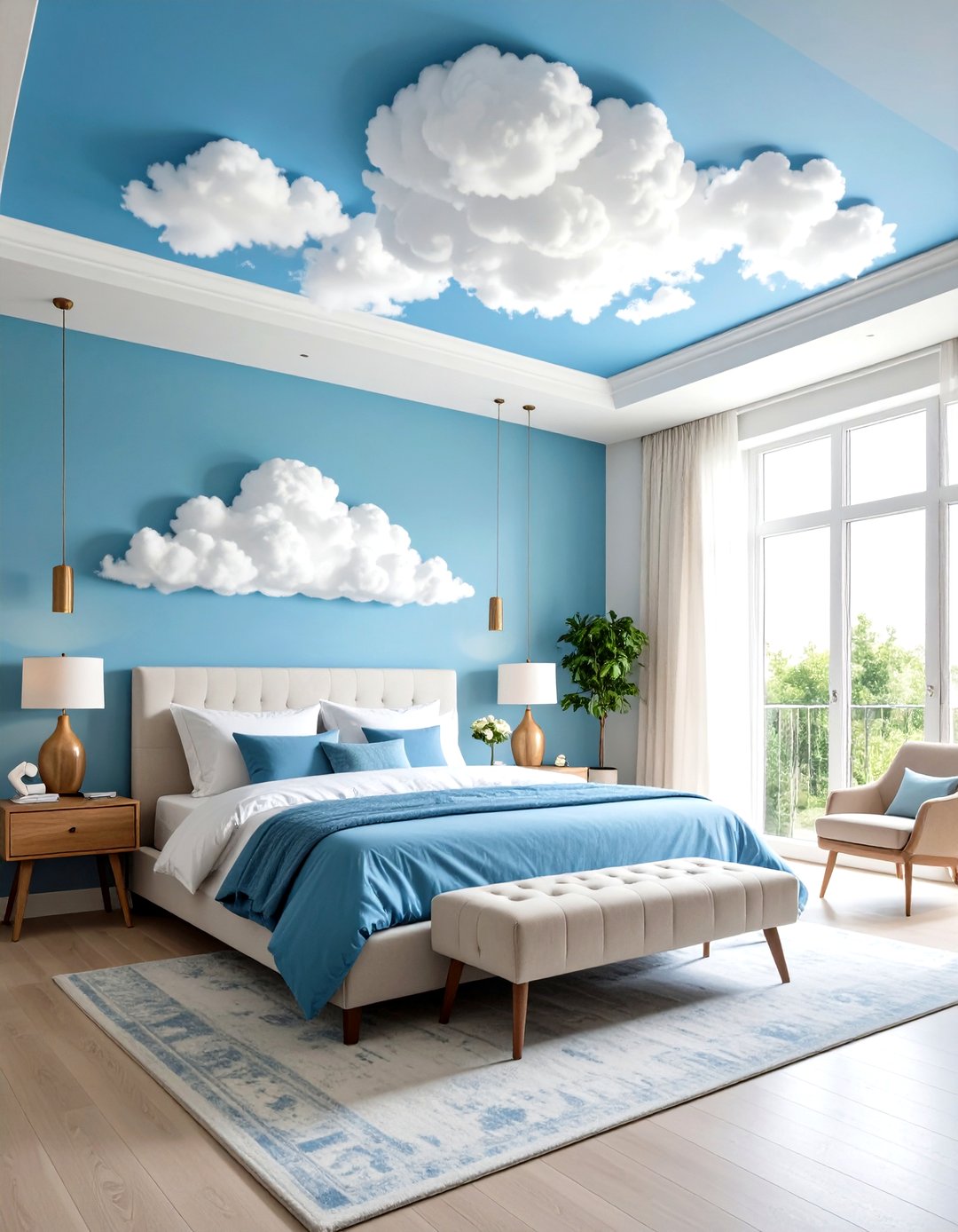 24 Cloud Themed Bedroom Ideas: Soft, Dreamy Interiors - Too Much Time