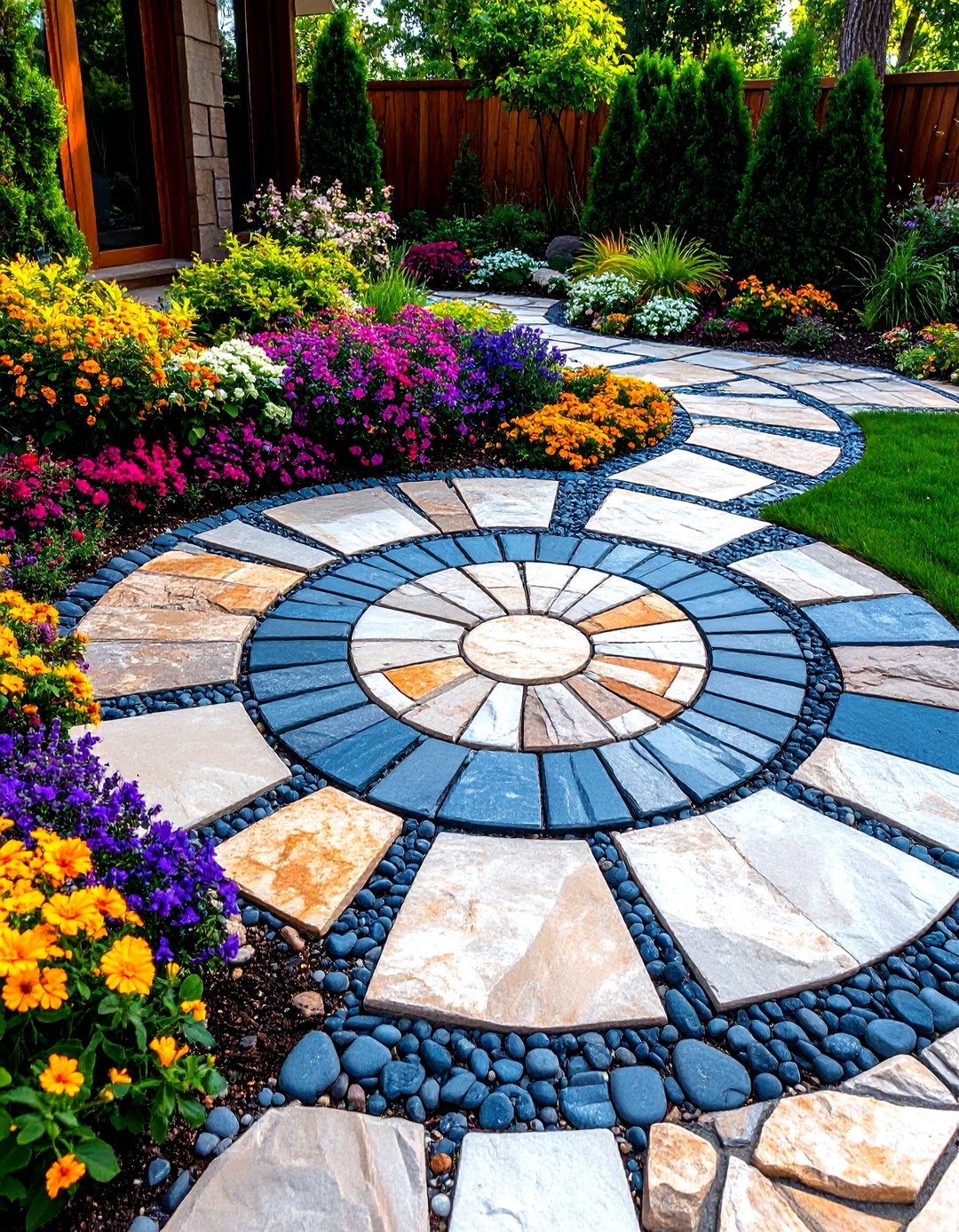 Circular Patio Pattern Inset 24 Semi Circle Patio Ideas and Inspiration for Outdoor - Too Much Time
