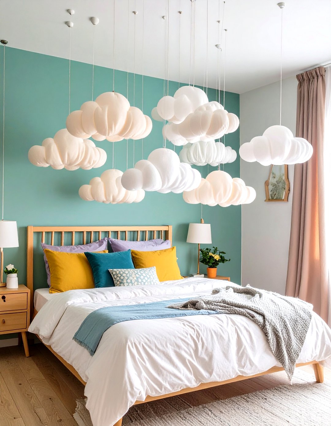 24 Cloud Themed Bedroom Ideas: Soft, Dreamy Interiors - Too Much Time