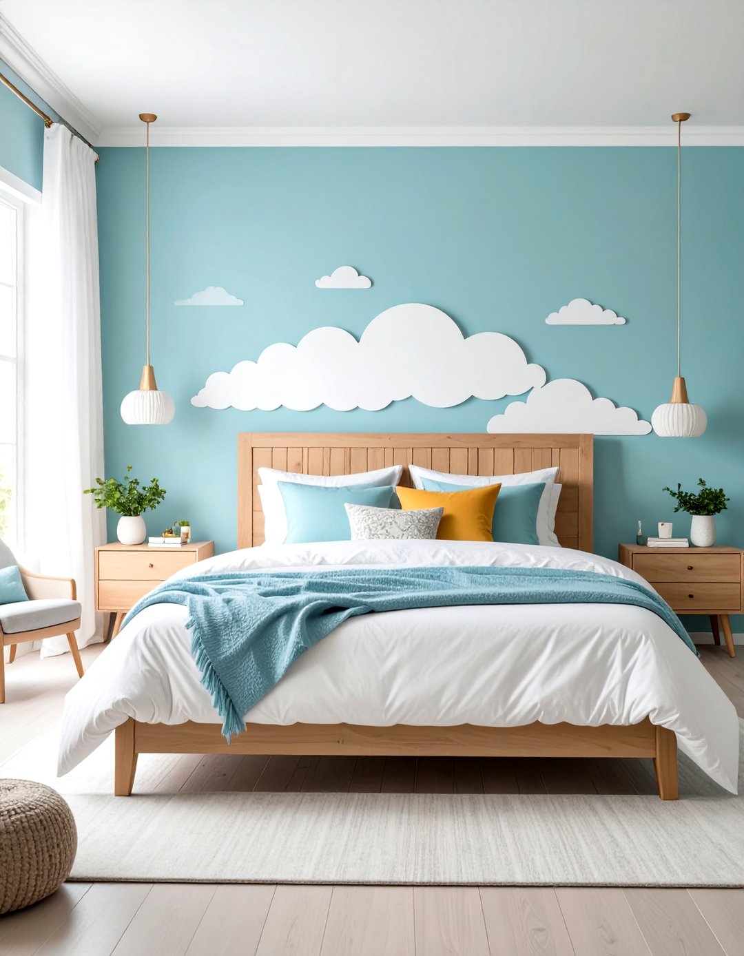 24 Cloud Themed Bedroom Ideas: Soft, Dreamy Interiors - Too Much Time
