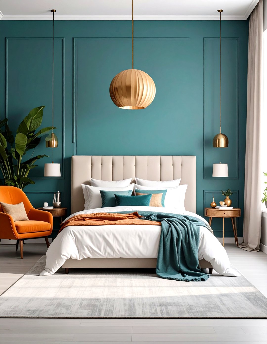 24 Teal and Orange Bedroom Ideas to Brighten Spaces - Too Much Time