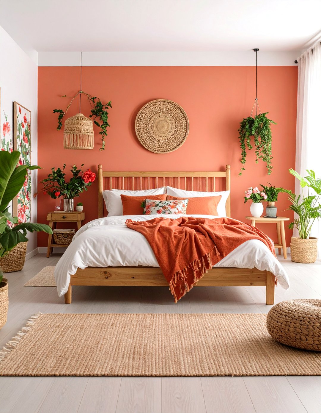 24 Coral Bedroom Ideas to Brighten Bedrooms with Color - Too Much Time