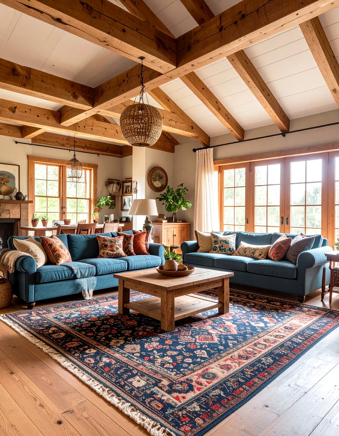 24 Exposed Beam Living Room Ideas for Cozy Open Layouts - Too Much Time