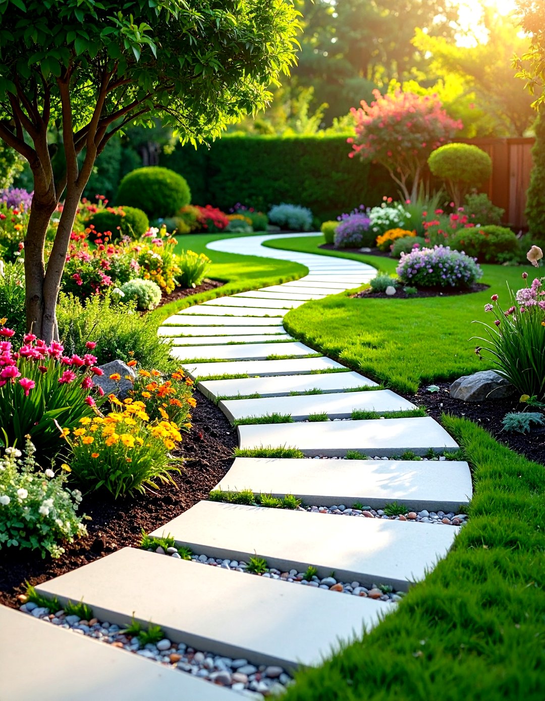 24 Concrete Walkway Ideas to Enhance Outdoor Paths - Too Much Time