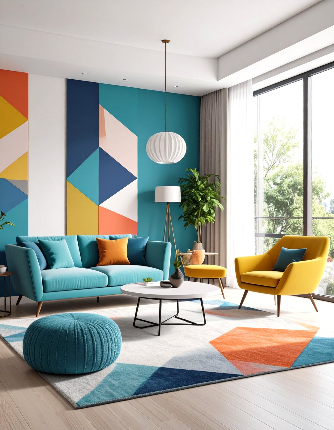 24 Geometric Accent Wall Ideas to Modernize Interiors - Too Much Time