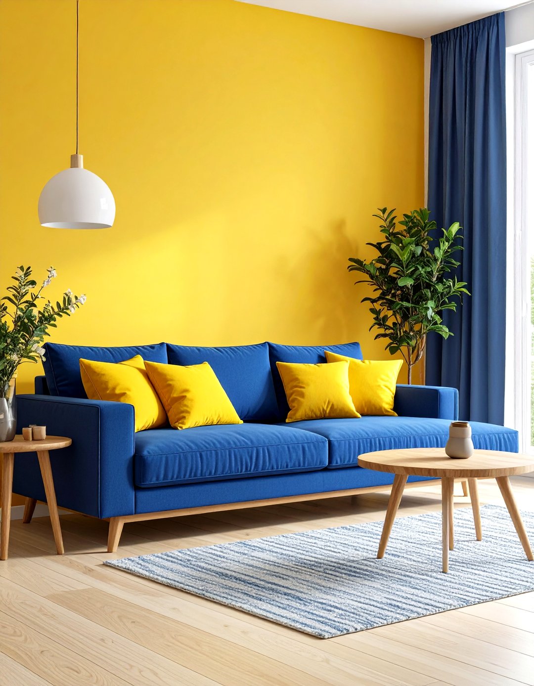 24 Yellow and Blue Living Room Ideas to Brighten Spaces - Too Much Time