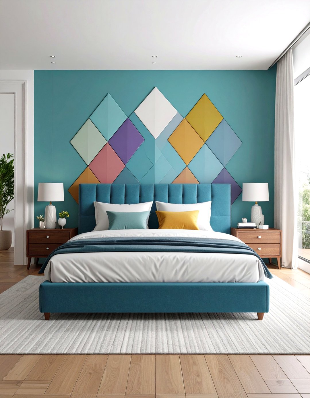 24 Geometric Accent Wall Ideas to Modernize Interiors - Too Much Time
