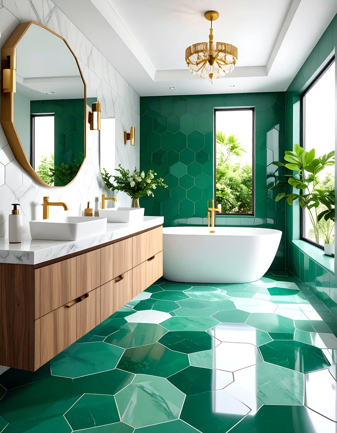 24 Green Bathroom Tile Ideas for a Spa-like Retreat - Too Much Time