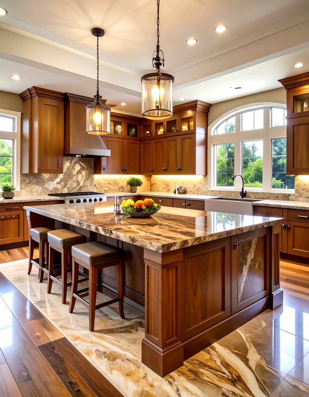24 Waterfall Kitchen Island Ideas with Extra Seating - Too Much Time