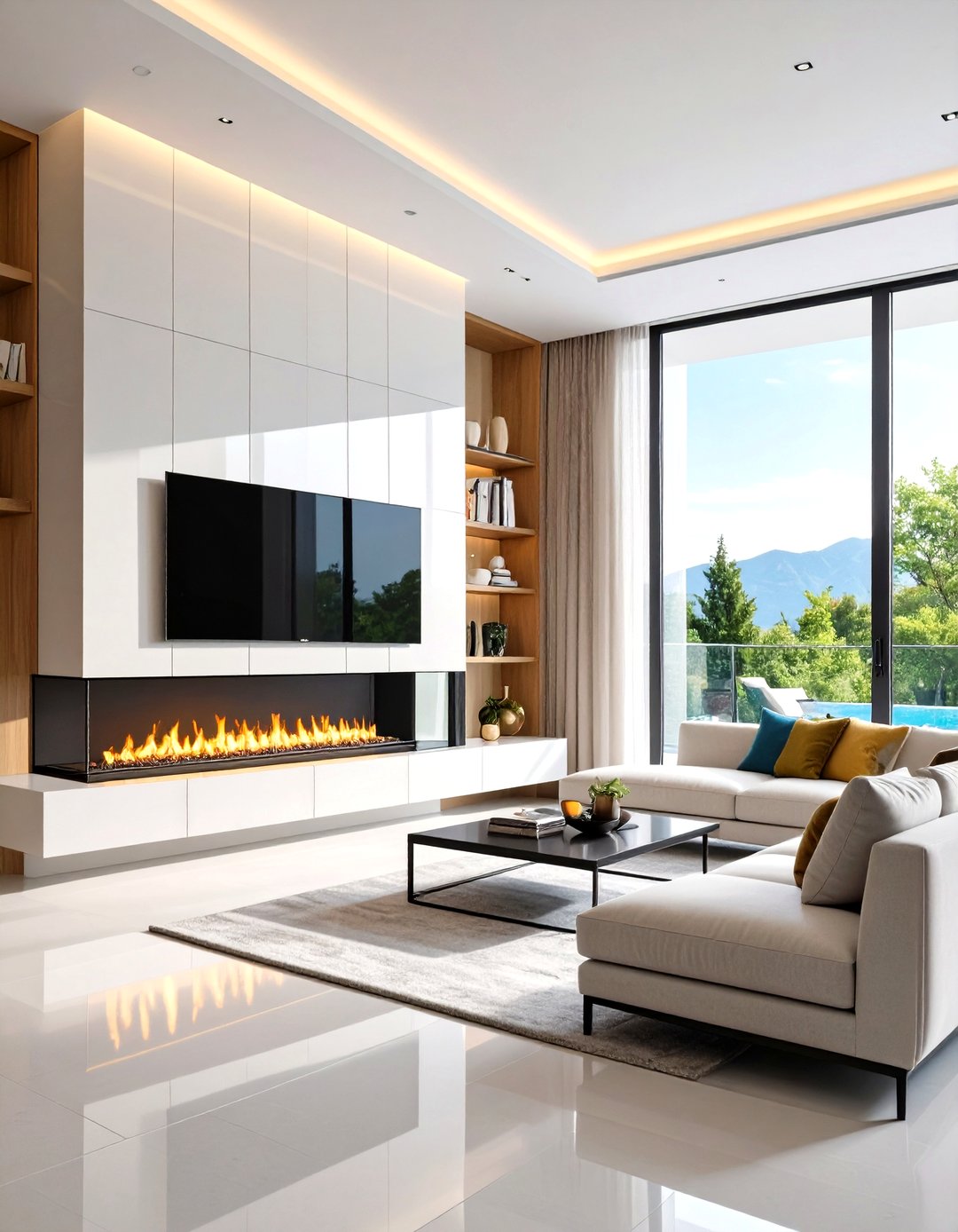 24 Linear Fireplace Ideas with Tv Above: Stylish Design - Too Much Time