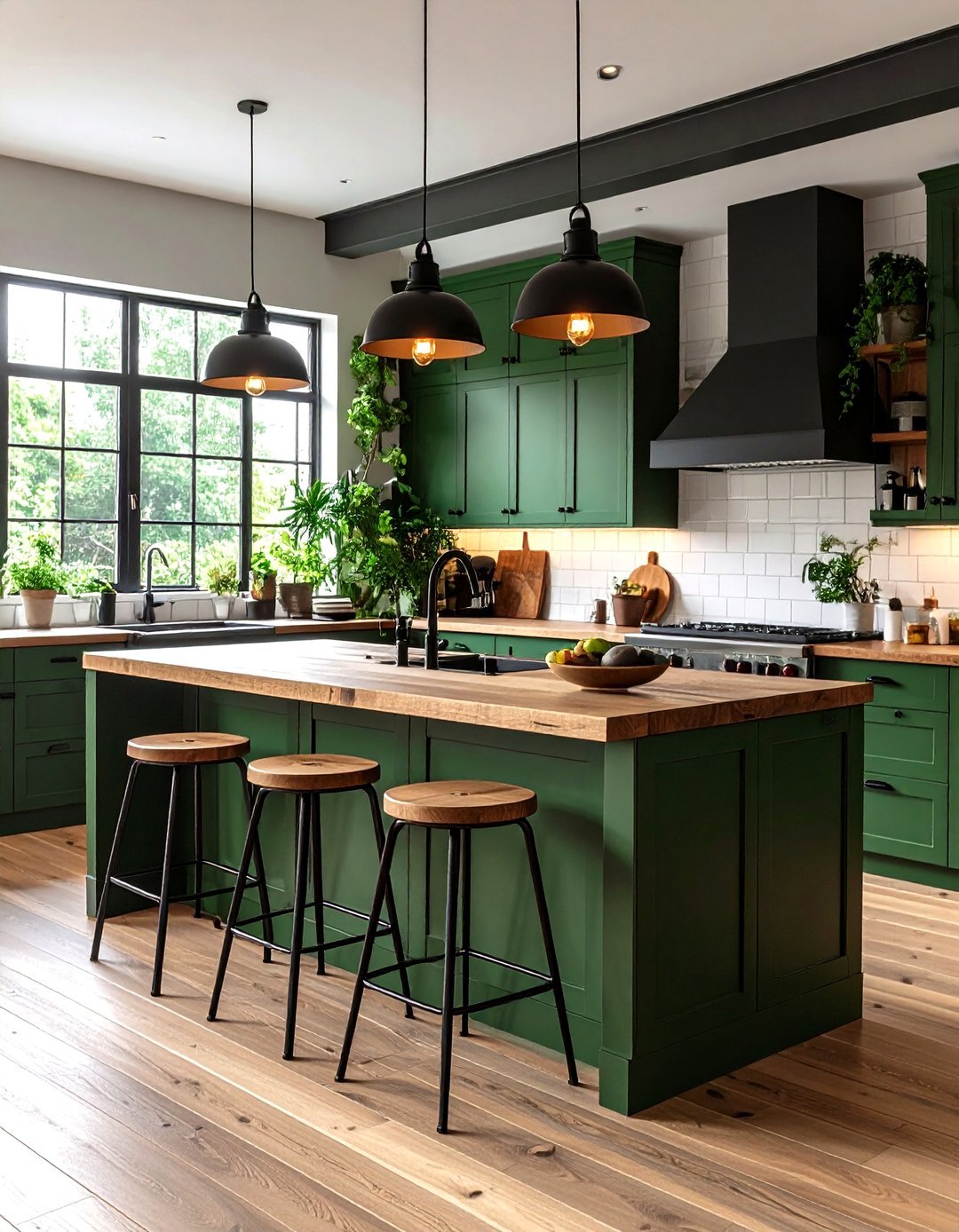 24 Black and Green Kitchen Ideas with Timeless Style - Too Much Time