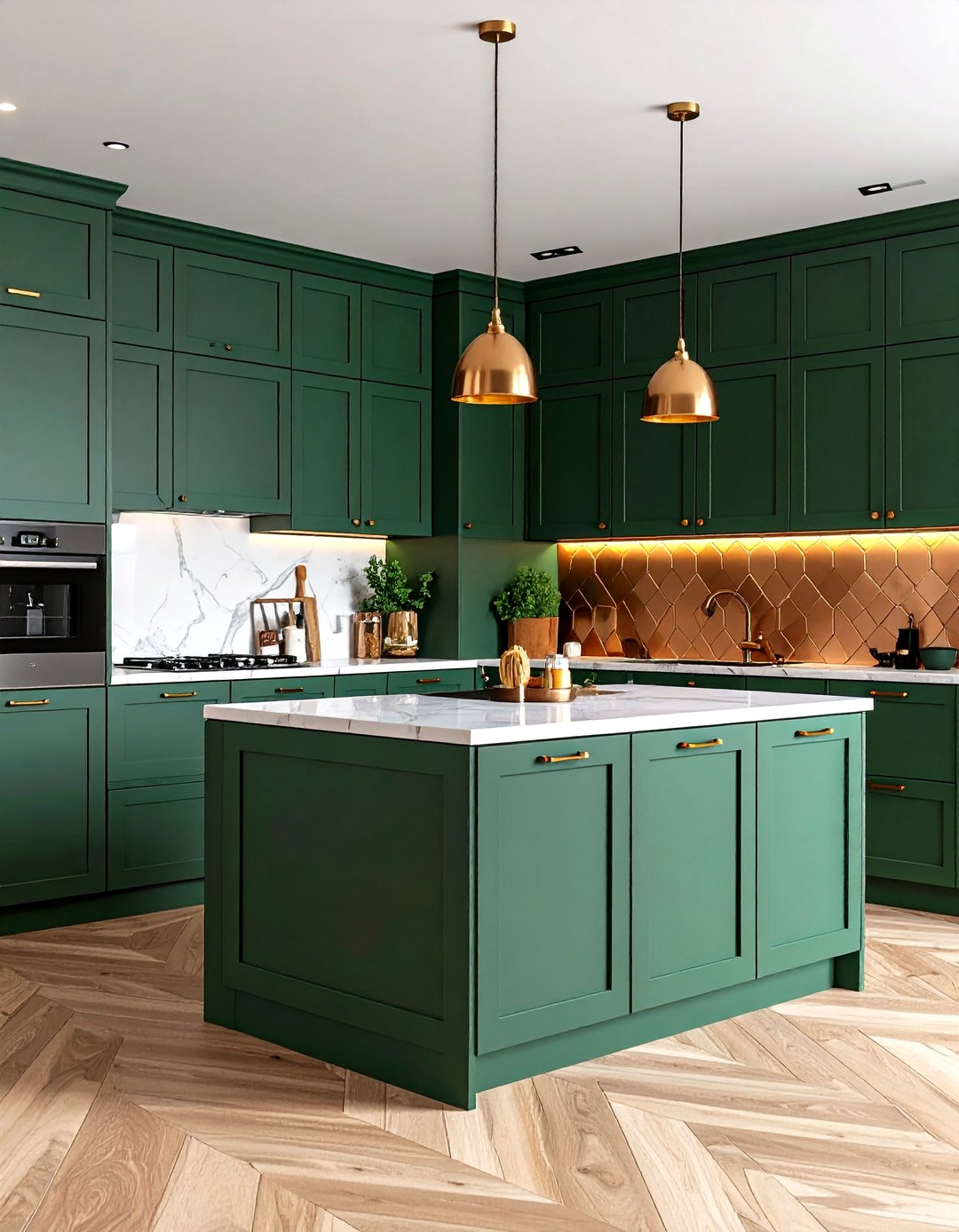 24 Green and Copper Kitchen Ideas for Stylish Kitchens - Too Much Time