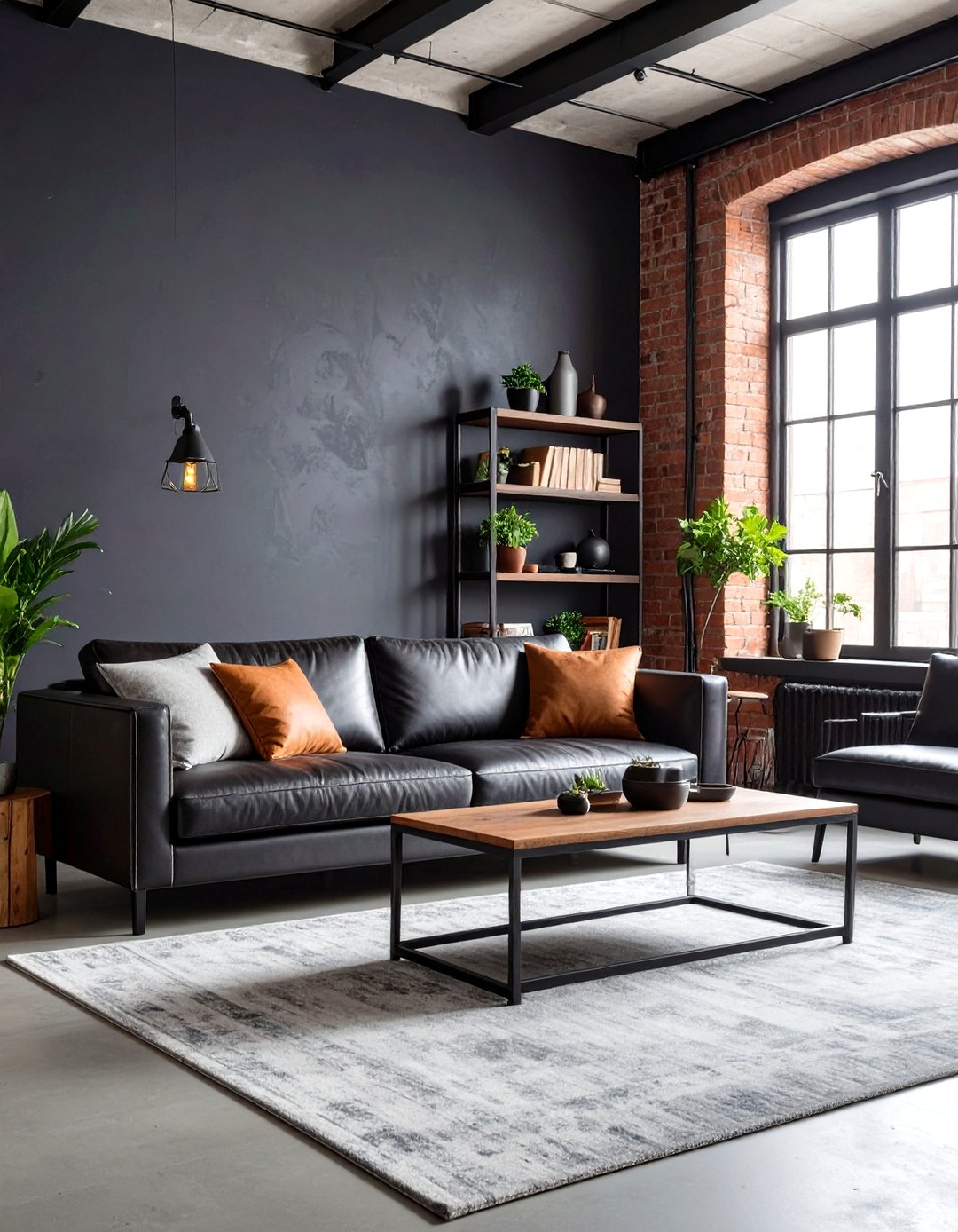 24 Living Room with Grey Walls and Black Trim - Sleek - Too Much Time - Loft Style Living Spaces