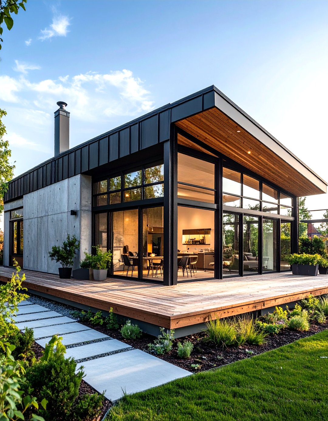 24 Exterior Home with a Black Roof Ideas: Bold Curb - Too Much Time