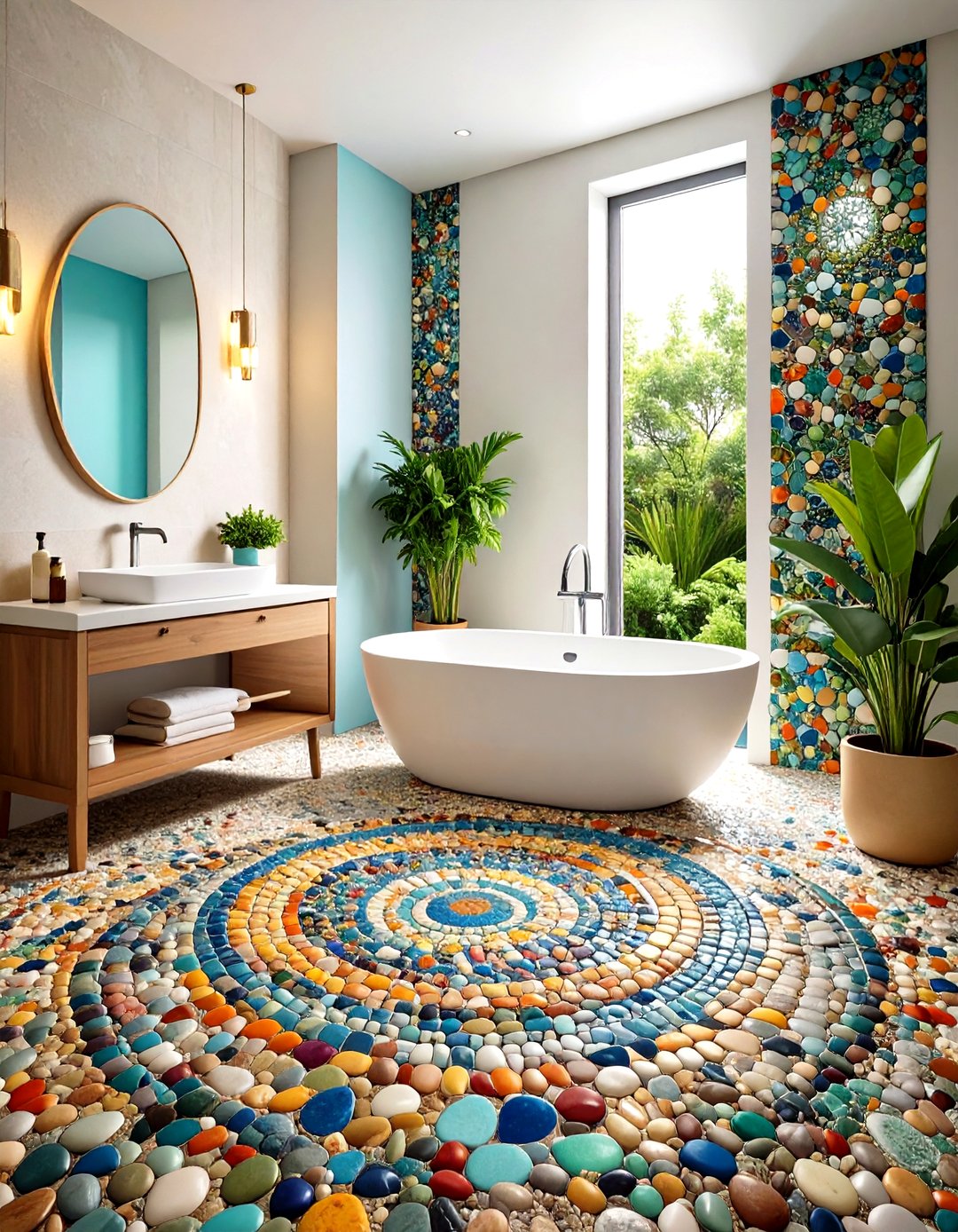 24 Pebble Tile Bathroom Ideas for Cozy Modern Baths - Too Much Time