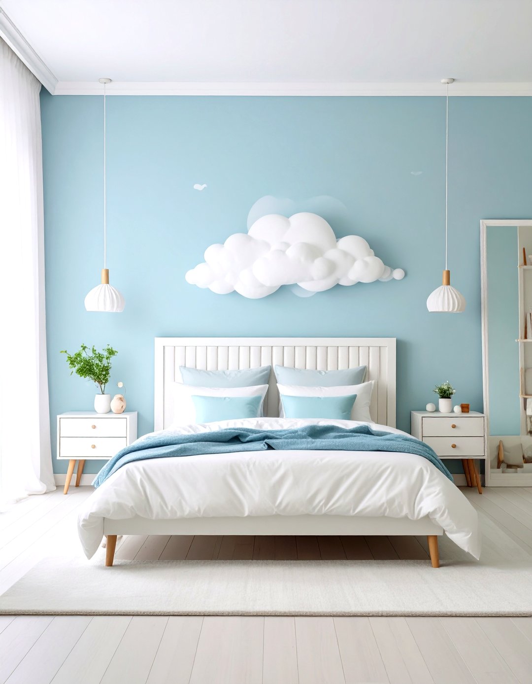 24 Cloud Themed Bedroom Ideas: Soft, Dreamy Interiors - Too Much Time