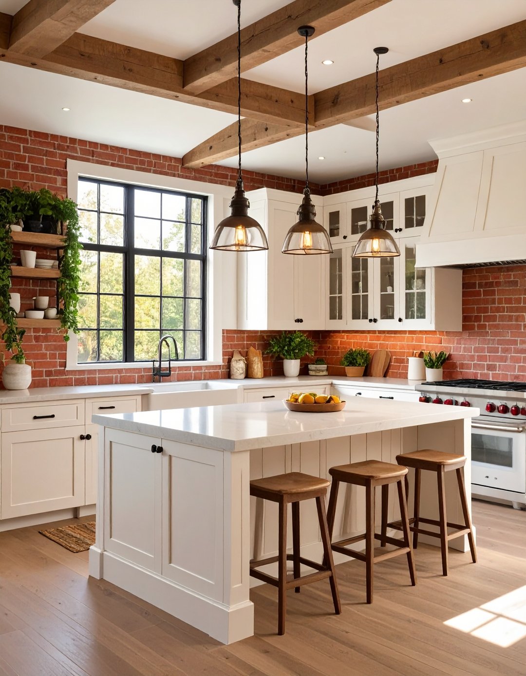 24 Red Brick Kitchen Ideas for Warm, Inviting Spaces - Too Much Time