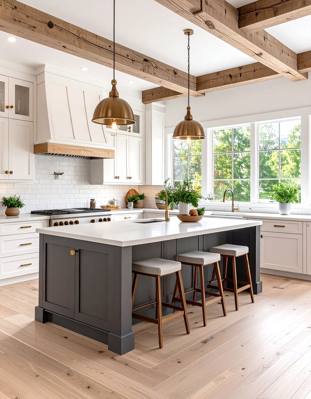 24 White Kitchen Cabinets with Grey Island Ideas for Balance - Too Much ...