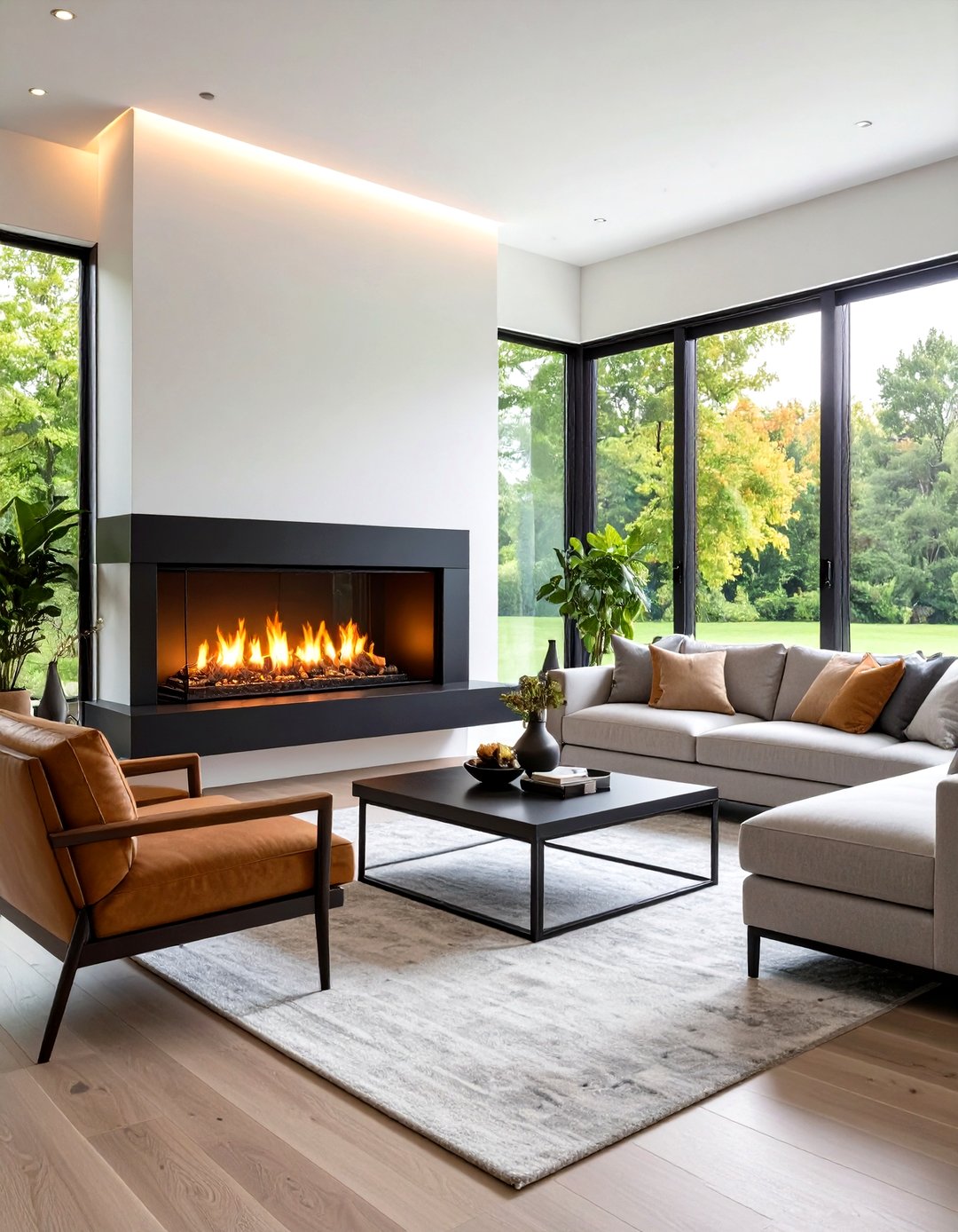 Image showcasing 24 Corner Fireplace Ideas: Chic Warmth for Corners - Too Much Time