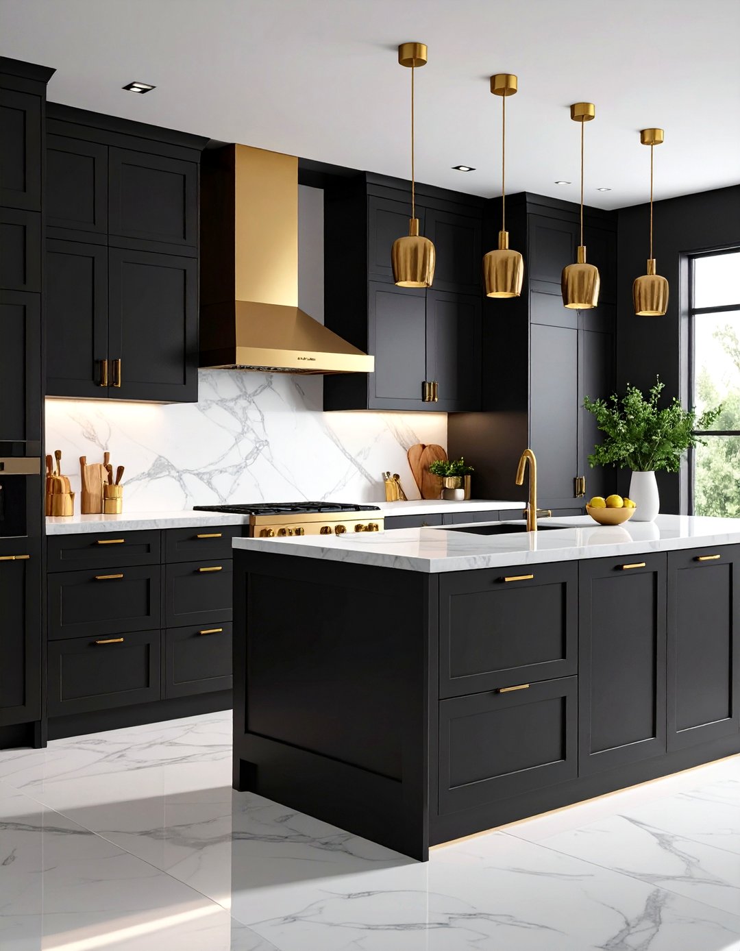 24 Black and Gold Kitchen Ideas with Timeless Style - Too Much Time