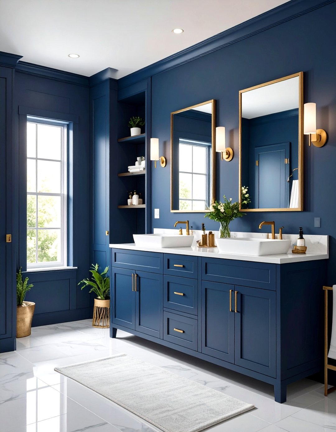 24 Navy Blue Powder Room Ideas to Elevate a Small Space - Too Much Time