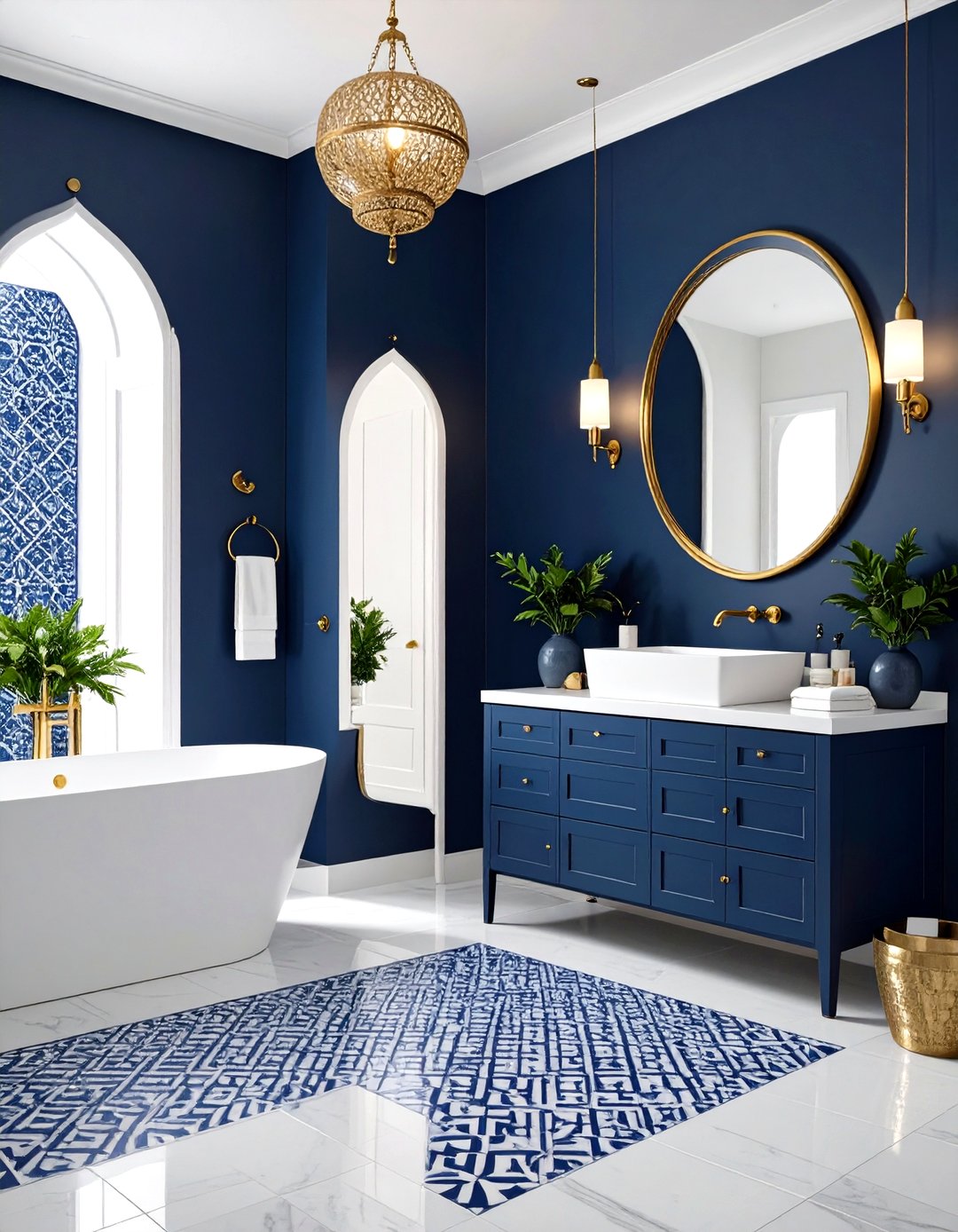 24 Navy Blue Powder Room Ideas to Elevate a Small Space - Too Much Time
