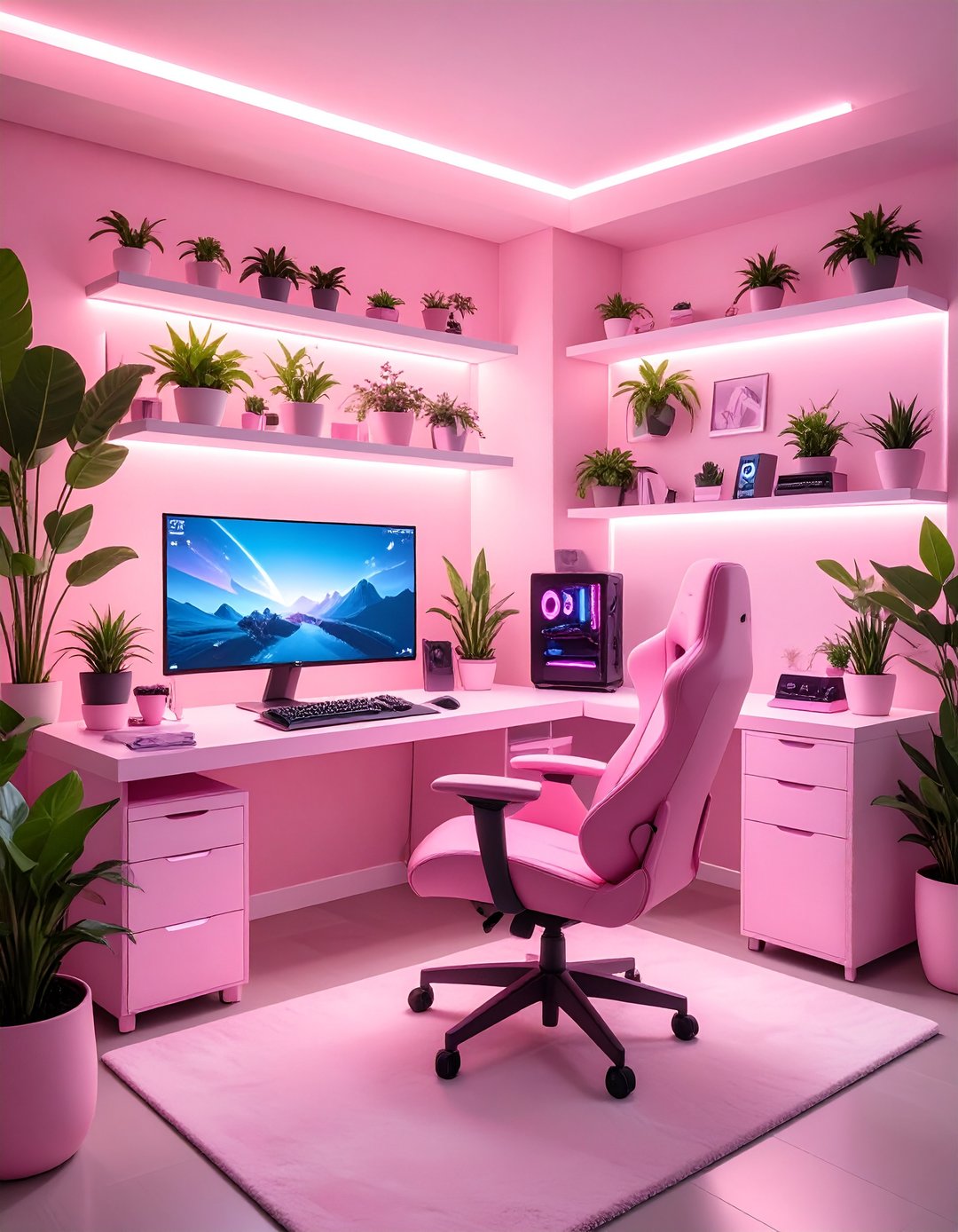 24 Pink Gaming Setup Ideas for a Sleek Workspace Setup - Too Much Time