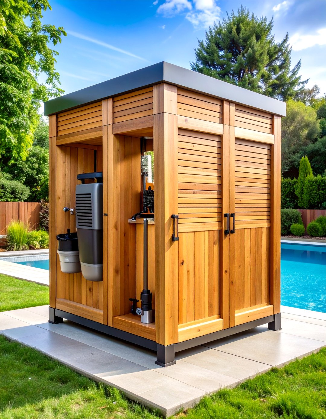 24 Pool Storage Ideas to Declutter and Organize Smartly - Too Much Time
