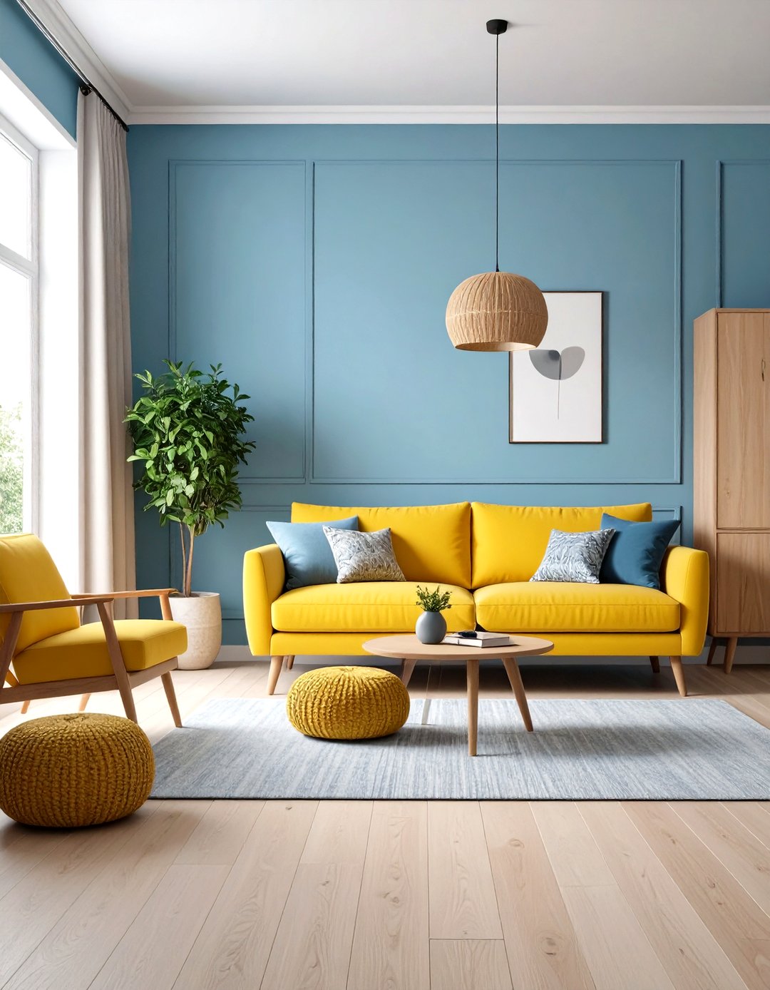 24 Yellow and Blue Living Room Ideas to Brighten Spaces - Too Much Time