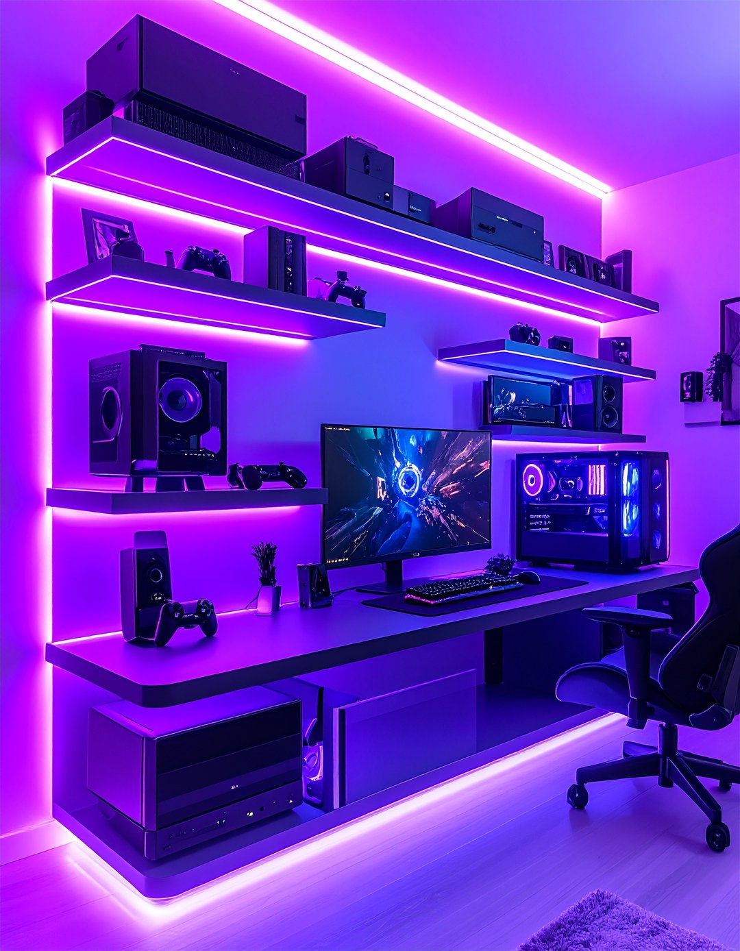 24 Purple Gaming Setup Ideas: Create a Comfy Desk Space - Too Much Time