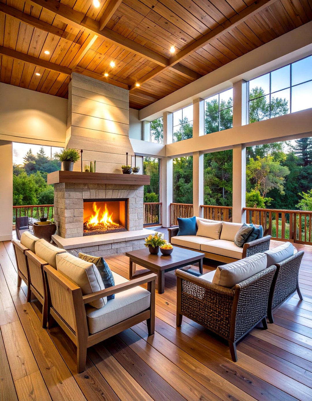 24 Covered Deck with Fireplace Ideas for Cozy Spaces - Too Much Time