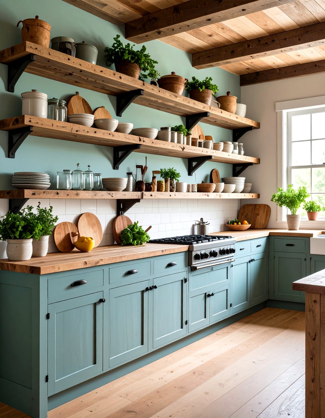 24 Open Shelving Kitchen Ideas for Better Organization - Too Much Time