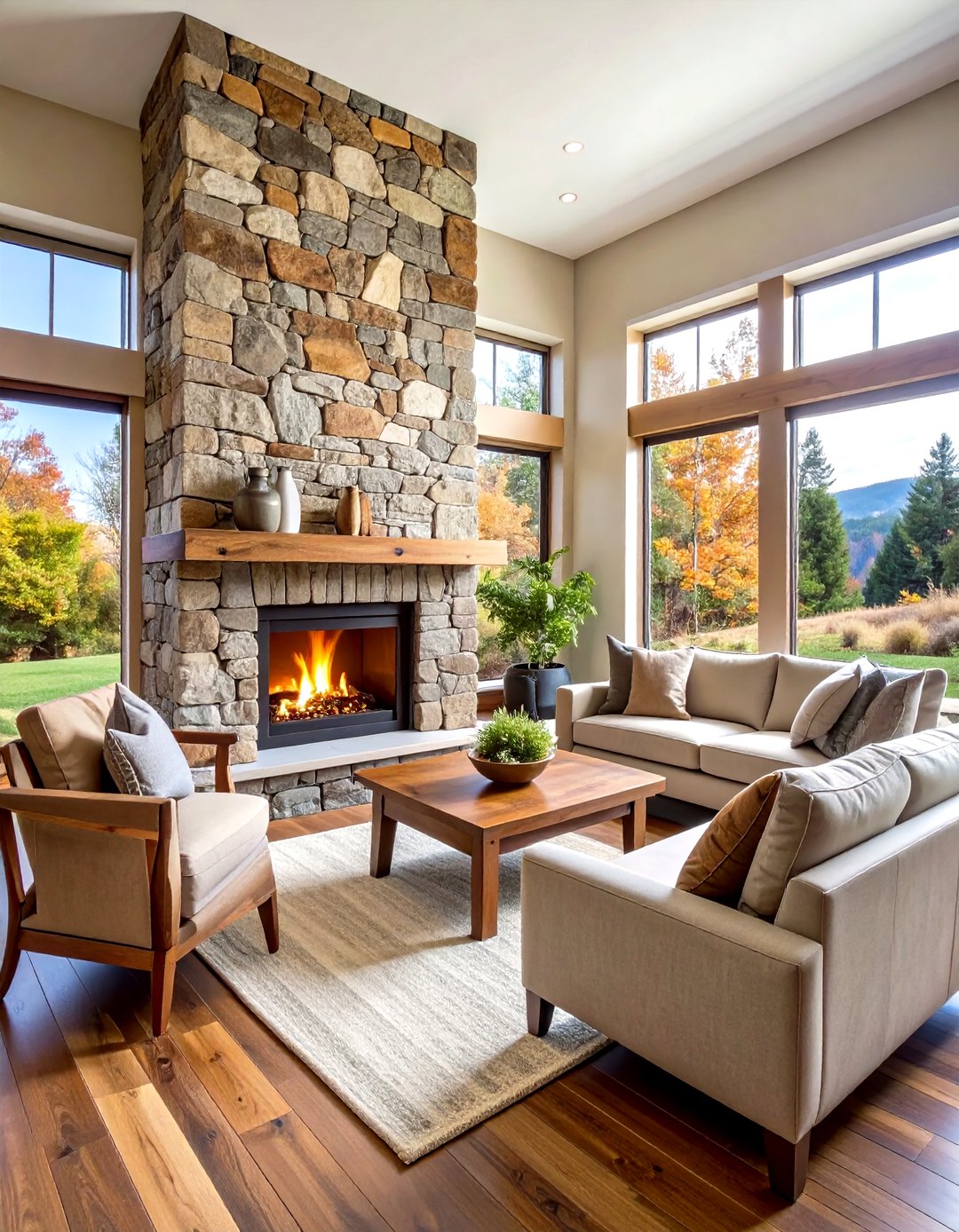 Image showcasing 24 Faux Stone Fireplace Ideas for a Warm, Updated Feel - Too Much Time