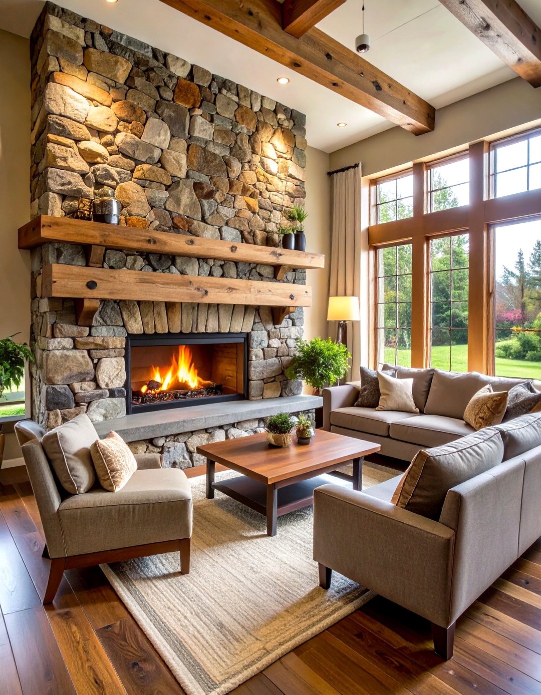 24 Stone Fireplace Ideas: Timeless Stone Fireplaces - Too Much Time