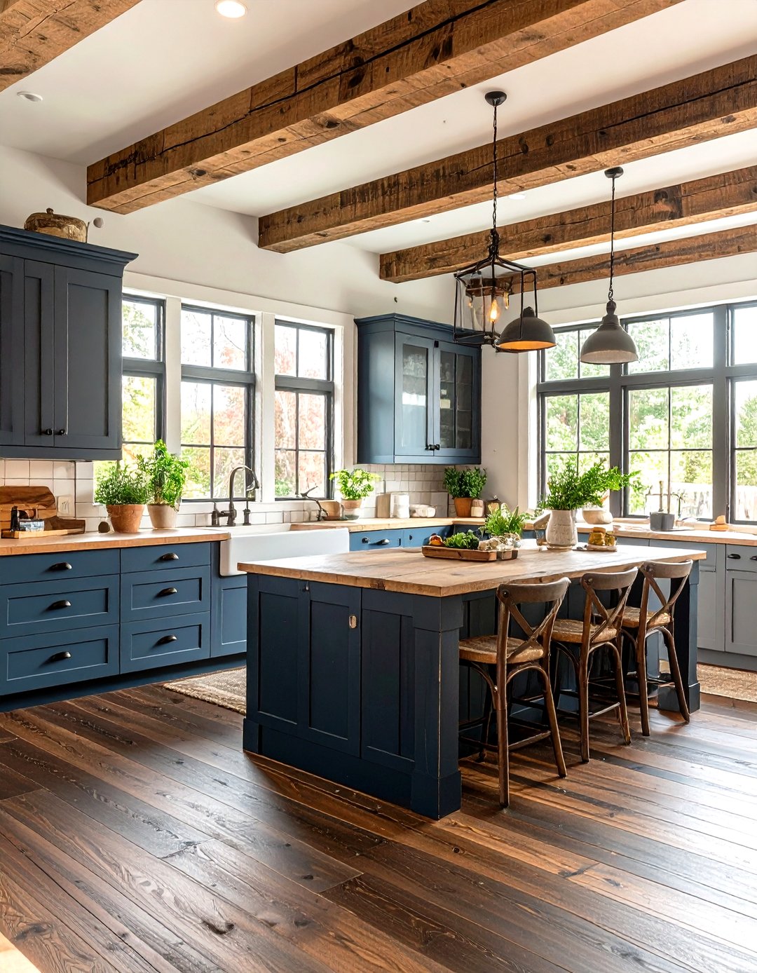 24 Kitchen with Dark Wood Floors for a Cozy Feel Today - Too Much Time