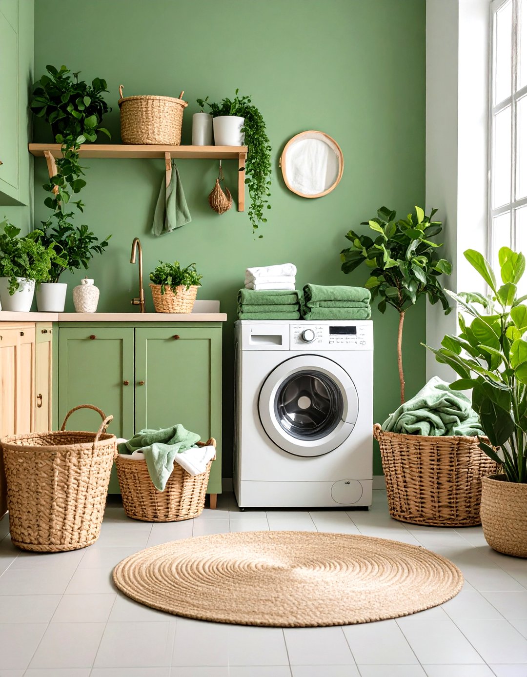 24 Sage Green Laundry Room Ideas: Fresh Efficient Space - Too Much Time