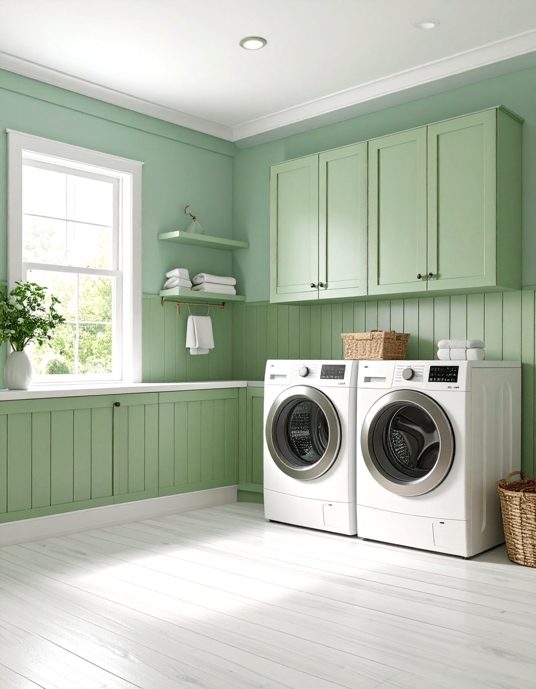 24 Sage Green Laundry Room Ideas: Fresh Efficient Space - Too Much Time