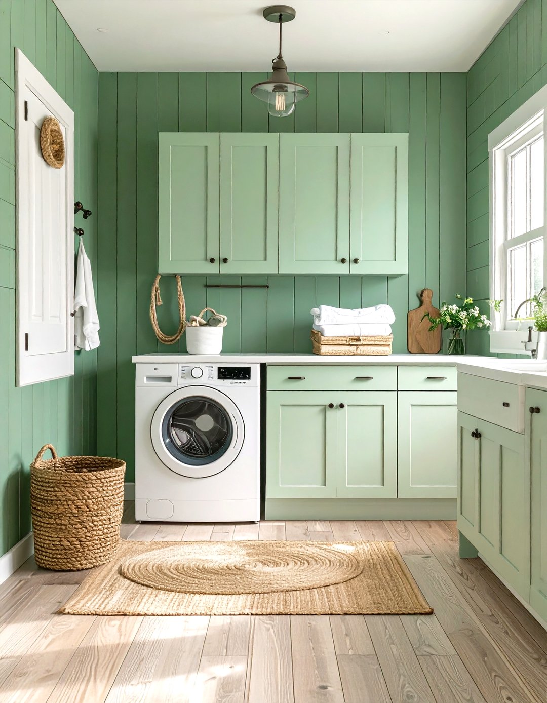24 Sage Green Laundry Room Ideas: Fresh Efficient Space - Too Much Time