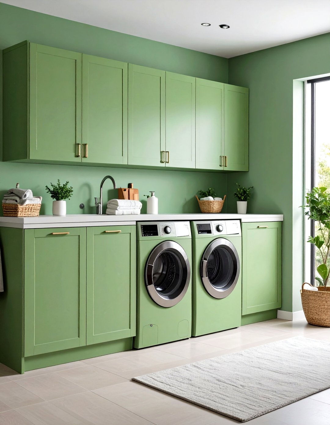 24 Sage Green Laundry Room Ideas: Fresh Efficient Space - Too Much Time