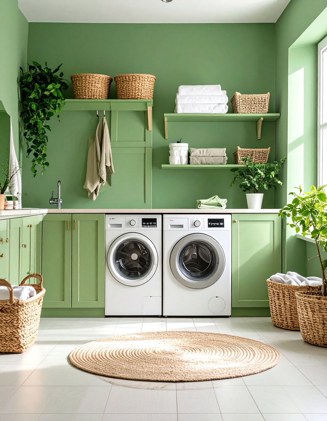 24 Sage Green Laundry Room Ideas: Fresh Efficient Space - Too Much Time