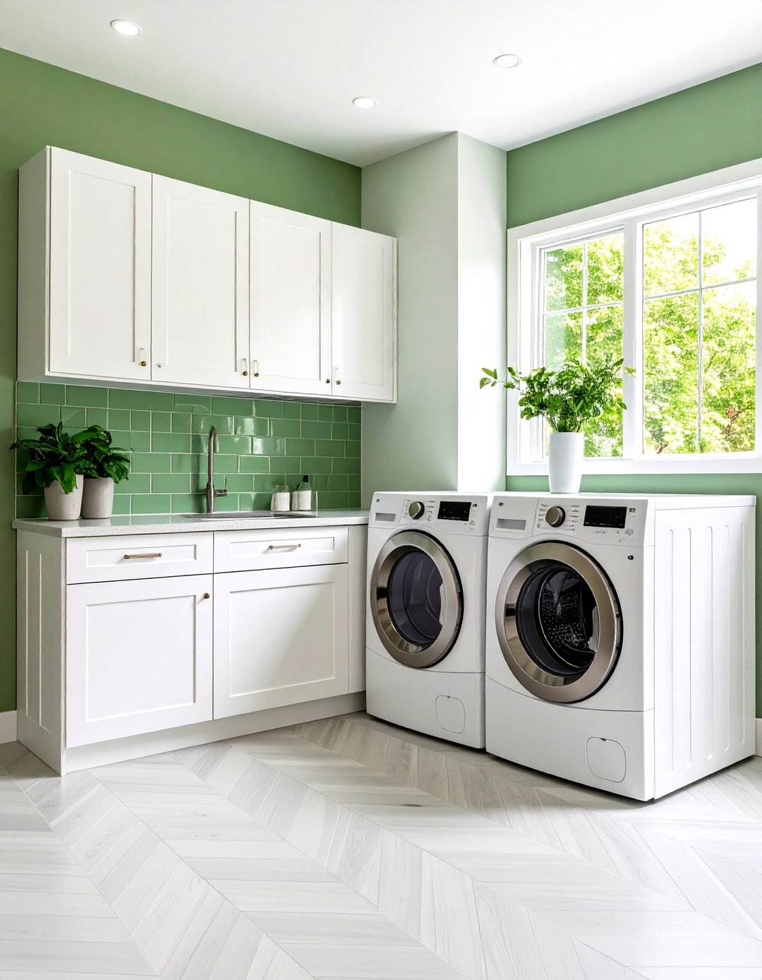 24 Sage Green Laundry Room Ideas: Fresh Efficient Space - Too Much Time