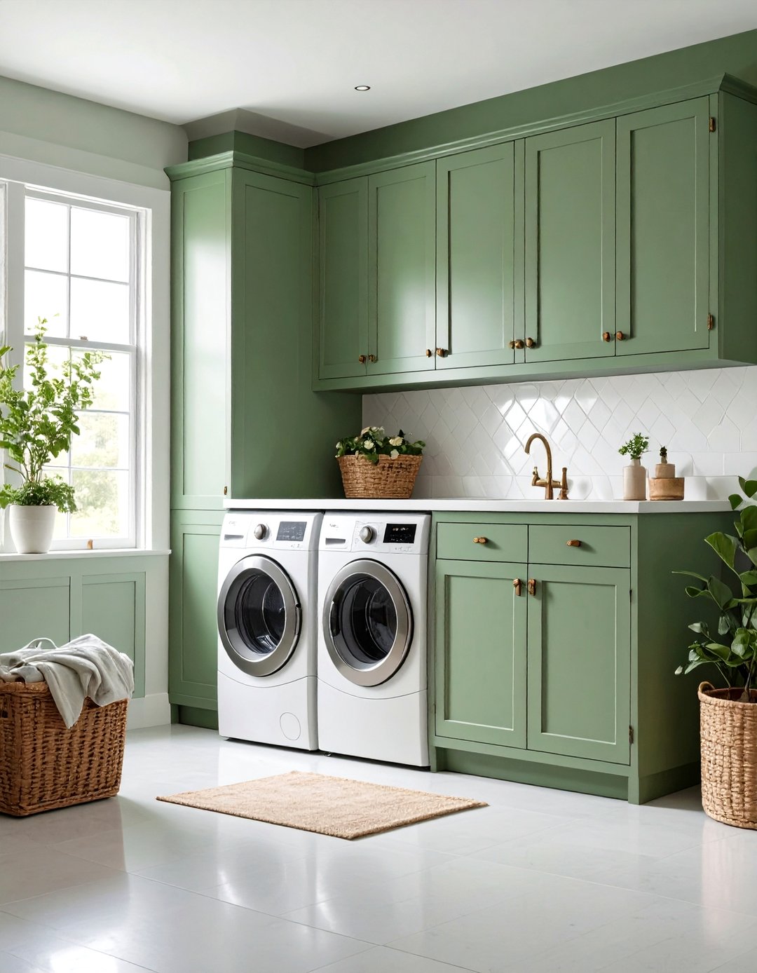 24 Sage Green Laundry Room Ideas: Fresh Efficient Space - Too Much Time