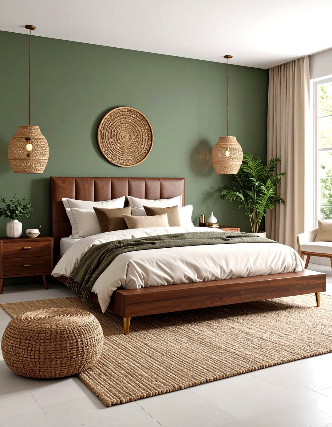 24 Green and Brown Bedroom Ideas for Serene Spaces - Too Much Time