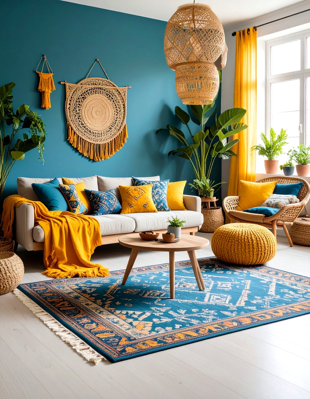 24 Yellow and Blue Living Room Ideas to Brighten Spaces - Too Much Time
