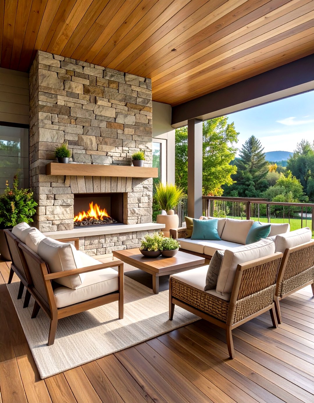 24 Covered Deck with Fireplace Ideas for Cozy Spaces - Too Much Time